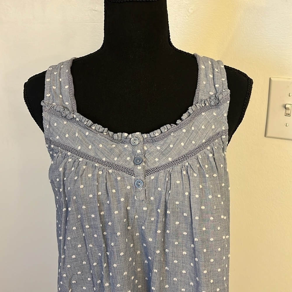Croft & Barrow Lightweight Cotton Sleeveless Boho Babydoll Dress, Sz. S. - Picture 2 of 8